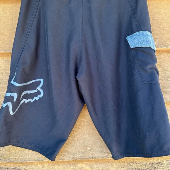 Fox Racing Black Grey Swim Trunks Men's Shorts Size 28 - Picture 9 of 9